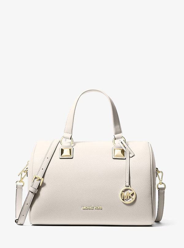 Michael Kors Medium Pebbled Leather Duffel Bag Cream