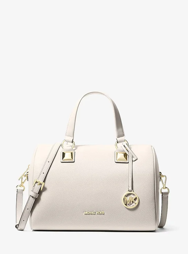Michael Kors Medium Pebbled Leather Duffel Bag Cream
