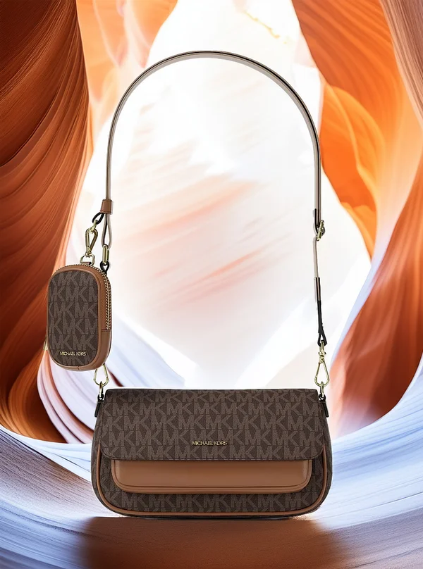 Michael Kors Travel Small Logo Crossbody Bag With Pouch Brown