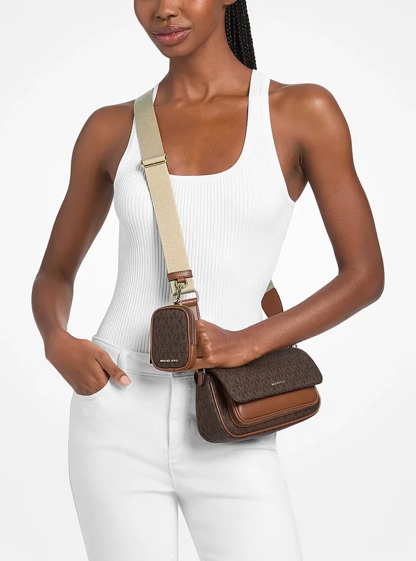 Michael Kors Travel Small Logo Crossbody Bag With Pouch Brown