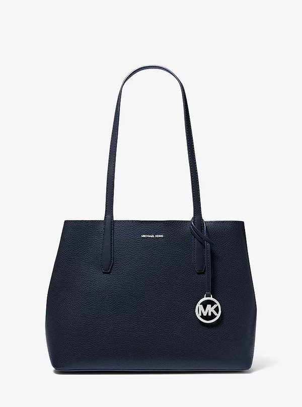 Michael Kors Medium Pebbled Leather Tote Bag Navy Blue