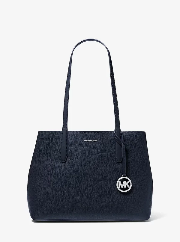 Michael Kors Medium Pebbled Leather Tote Bag Navy Blue