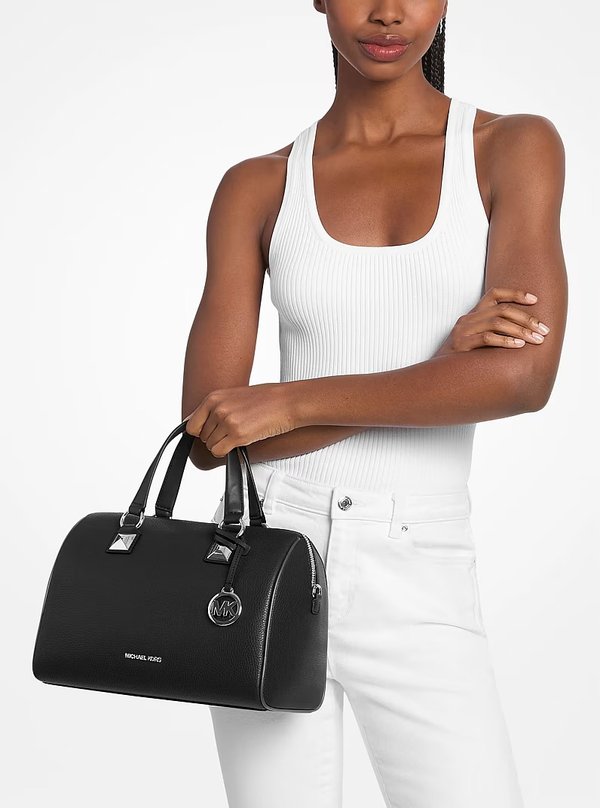 Michael Kors Medium Pebbled Leather Duffel Bag Black