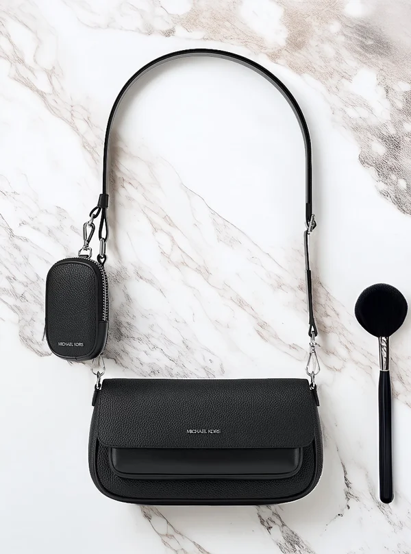 Michael Kors Travel Small Leather Crossbody Bag With Pouch Black