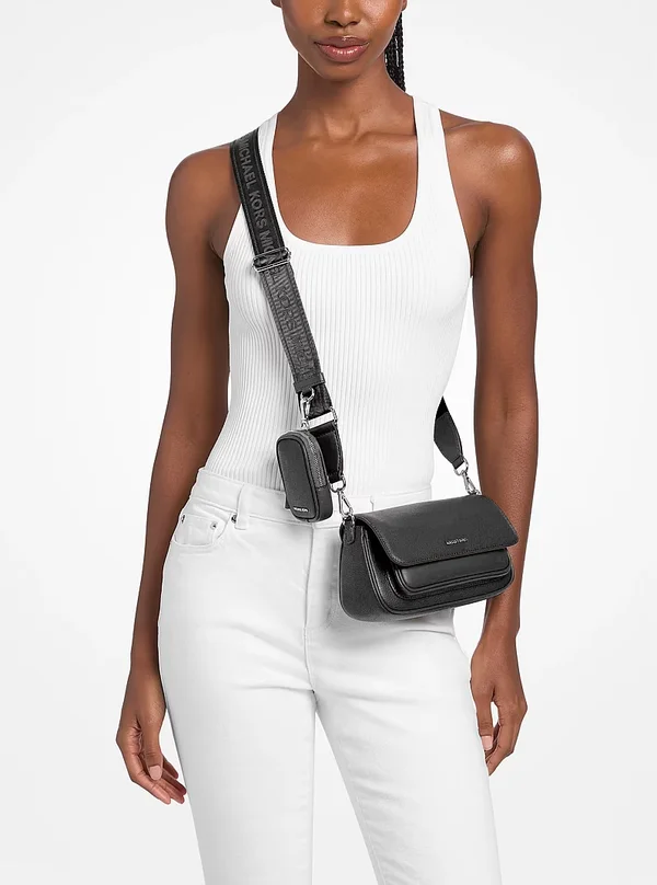 Michael Kors Travel Small Leather Crossbody Bag With Pouch Black