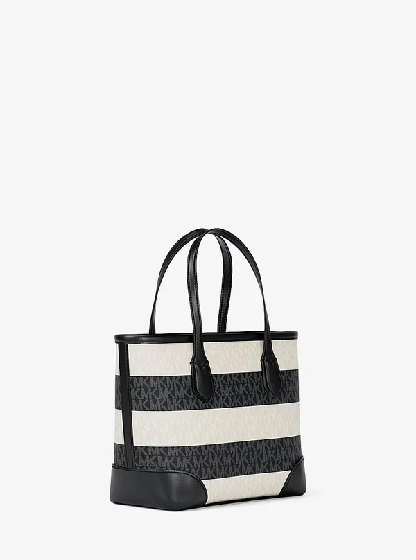 Michael Kors XS Striped Logo Convertible Tote Bag Black