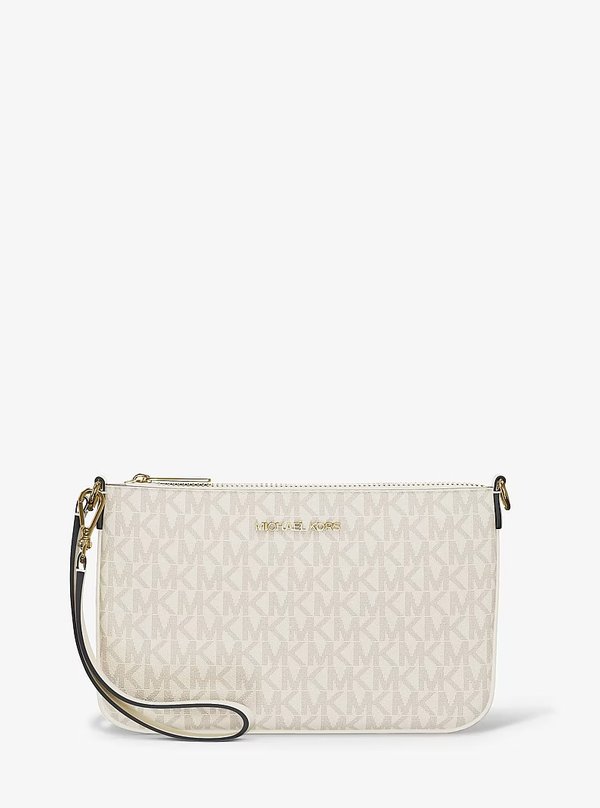 Michael Kors Small Logo Convertible Wristlet Light Cream