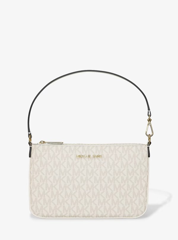 Michael Kors Small Logo Convertible Wristlet Light Cream
