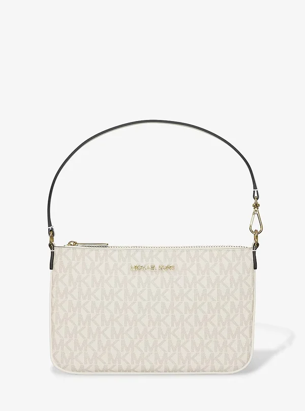 Michael Kors Small Logo Convertible Wristlet Light Cream