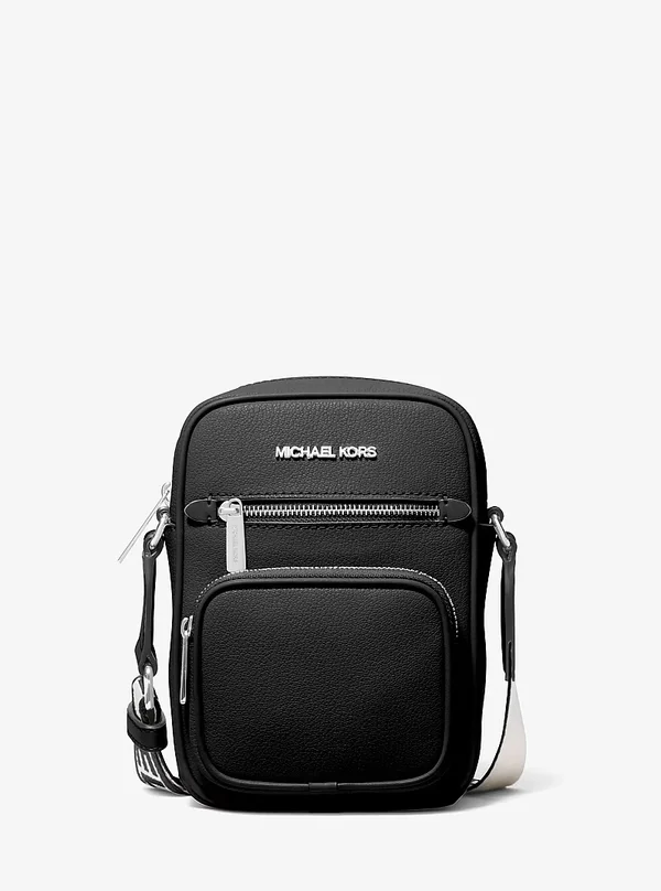 Michael Kors Travel Medium Leather Crossbody Bag Black