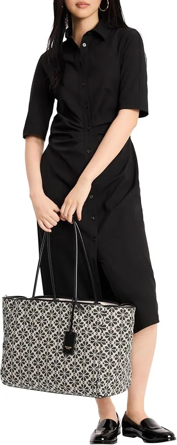 Kate Spade Flower Jacquard Large Everything Tote Cream