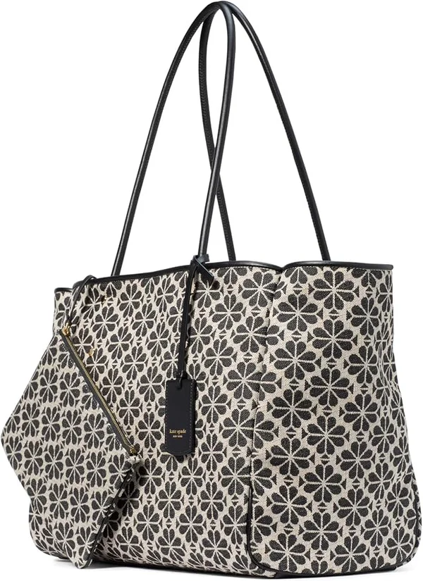 Kate Spade Flower Jacquard Large Everything Tote Cream