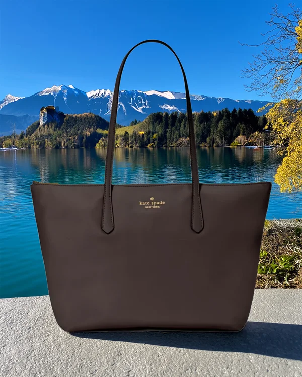 Kate Spade Kitt Ksnyl Tote Bag Hot Fudge