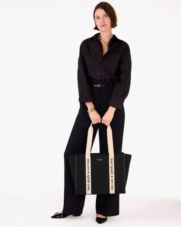 Kate Spade Kip Canvas Large Tote Black