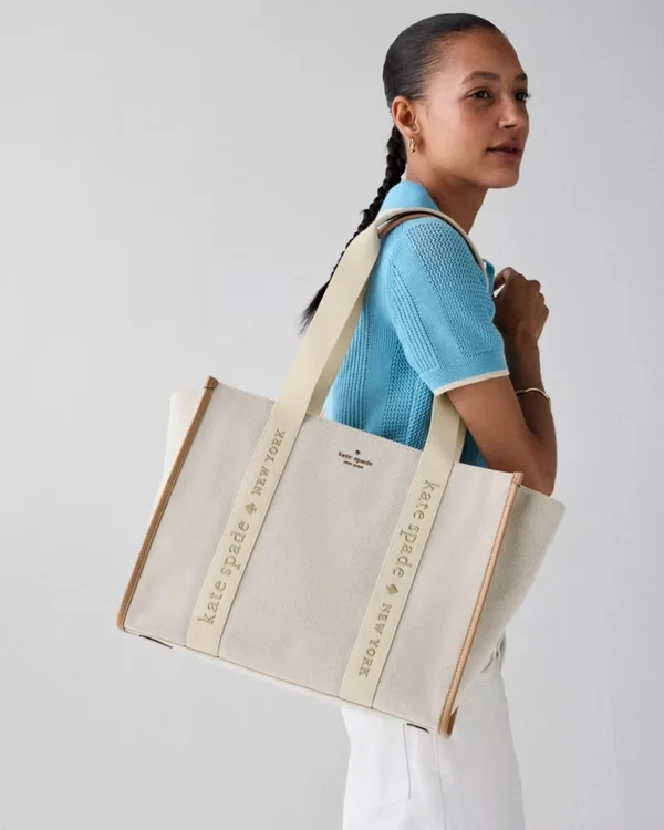 Kate Spade Kip Canvas Large Tote Light Fawn
