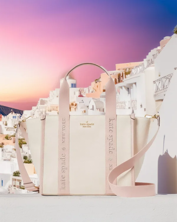 Kate Spade Kip Canvas Small Tote Rose Smoke