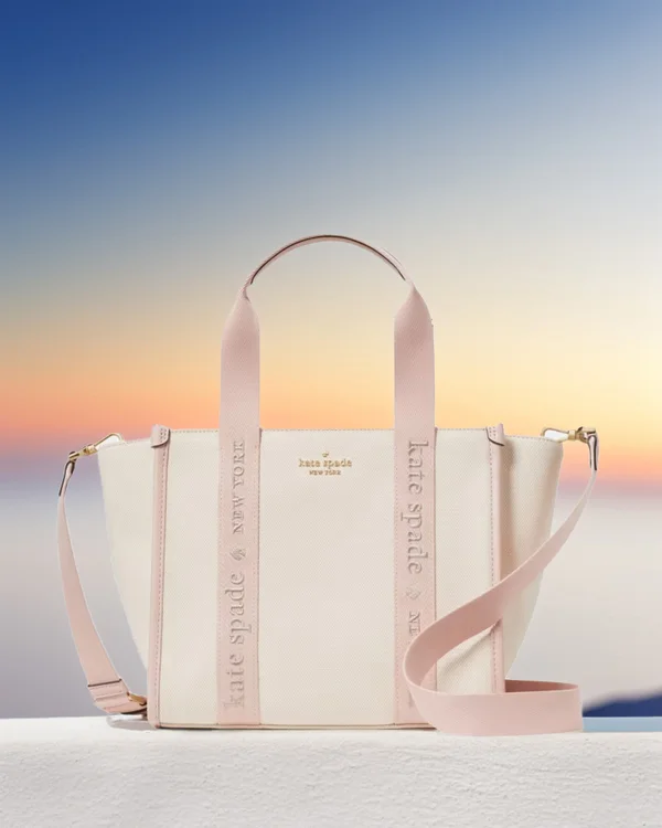 Kate Spade Kip Canvas Small Tote Rose Smoke