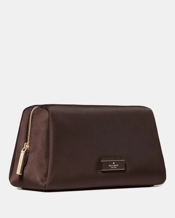 Kate Spade Carter Nylon Cosmetic Pouch Hot Fudge