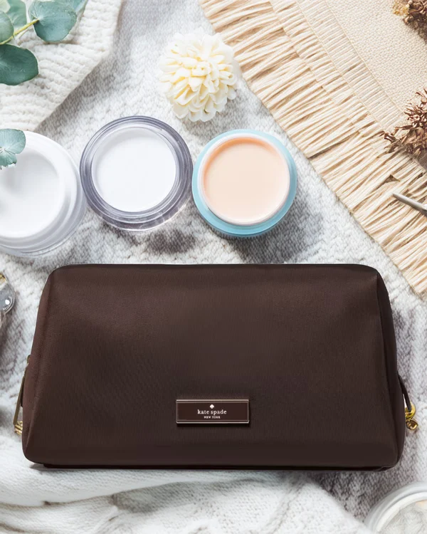 Kate Spade Carter Nylon Cosmetic Pouch Hot Fudge