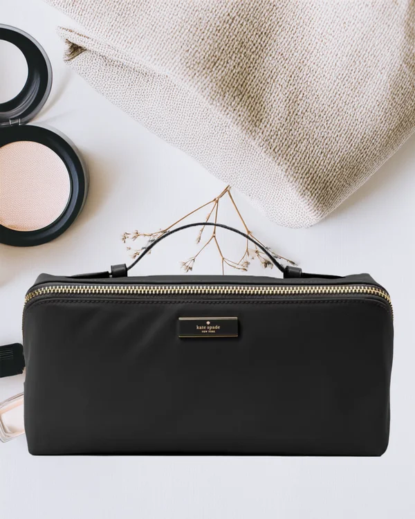 Kate Spade Carter Nylon Travel Cosmetic Pouch Black