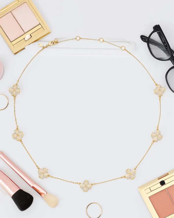 Kate Spade Flower Pave Scatter Necklace