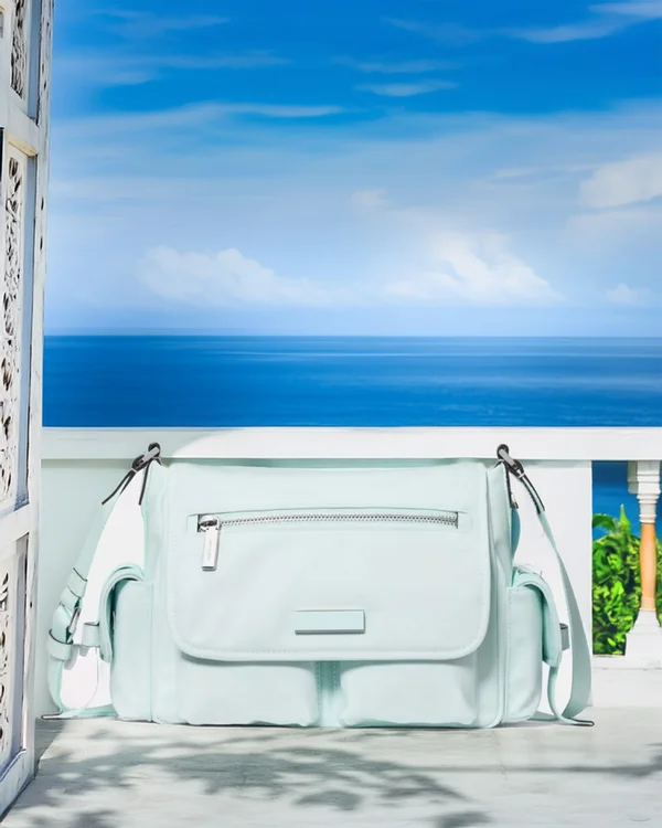 Kate Spade Carter Nylon Messenger Cargo Crossbody Bag Crisp Sky
