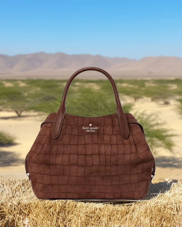 Kate Spade Dumpling Suede Croc Satchel Bag