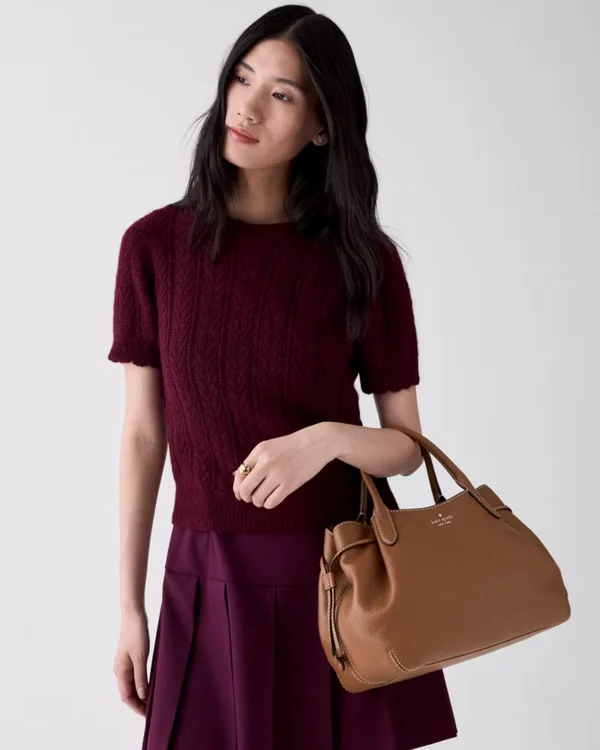 Kate Spade Dumpling Large Satchel Bag Warm Gingerbread