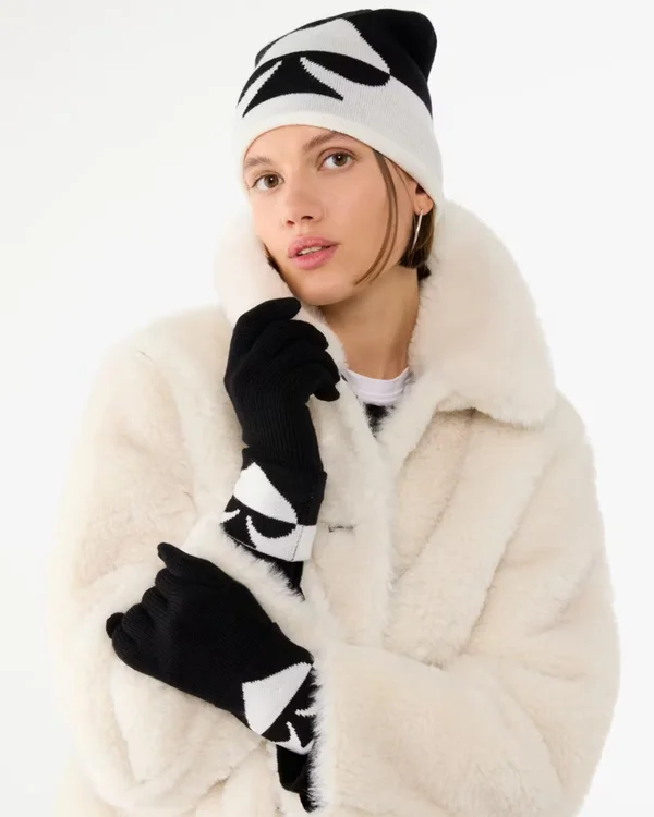 Kate Spade Beanie And Glove Set Black (with gift box)