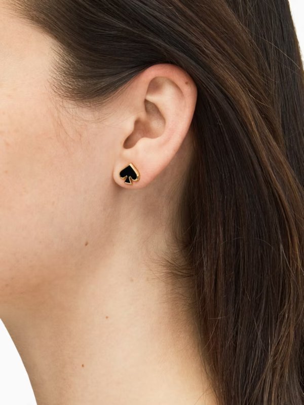 Kate Spade Everyday Spade Enamel Studs Black