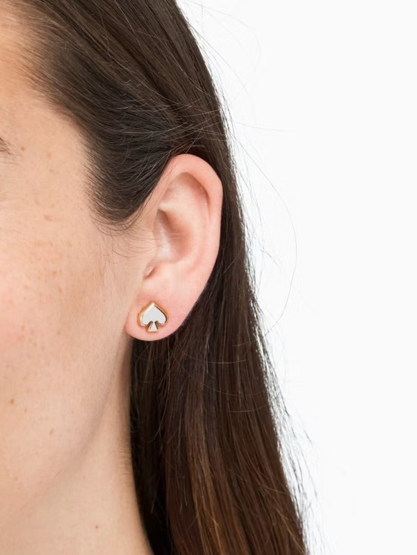 Kate Spade Everyday Spade Enamel Studs White