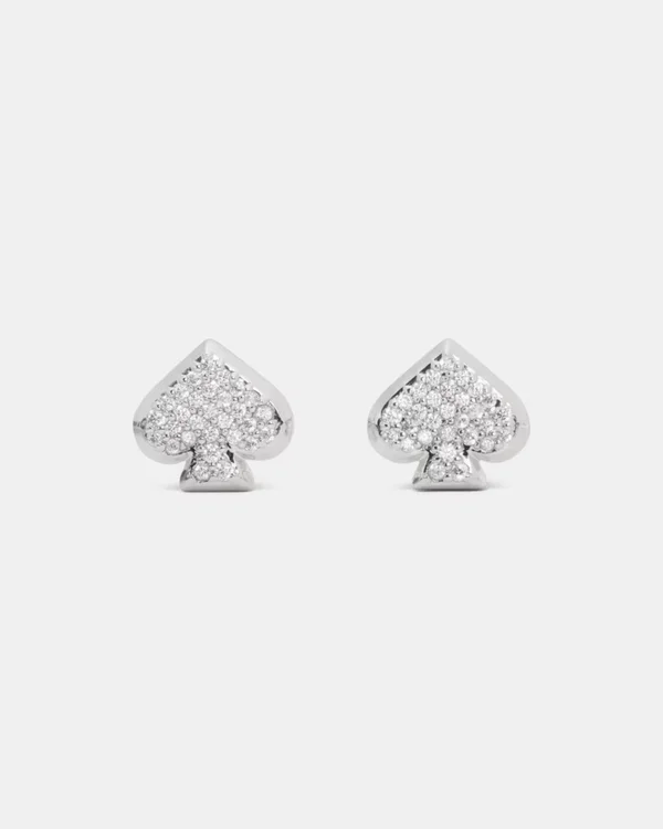 Kate Spade Everyday Spade Pave Studs Silver