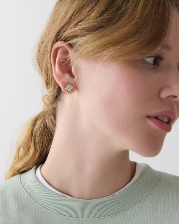 Kate Spade Everyday Spade Pave Studs Silver