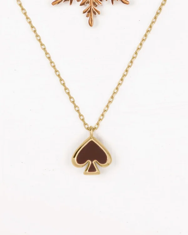 Kate Spade Everyday Spade Enamel Mini Pendant Chocolate Truffle
