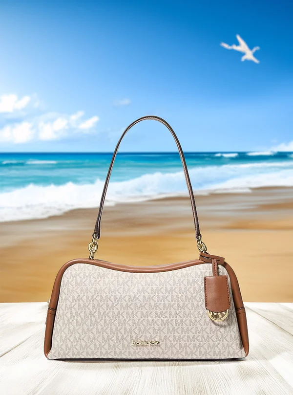 Michael Kors Medium Logo Shoulder Bag Vanilla