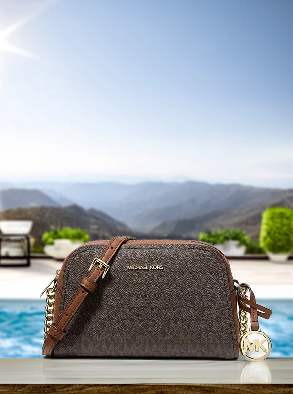 Michael Kors Ashton XS Logo Camera Crossbody Bag Brown