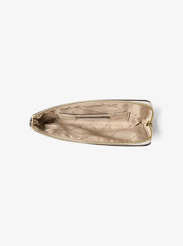 Michael Kors Small Floral Printed Wristlet Light Cream