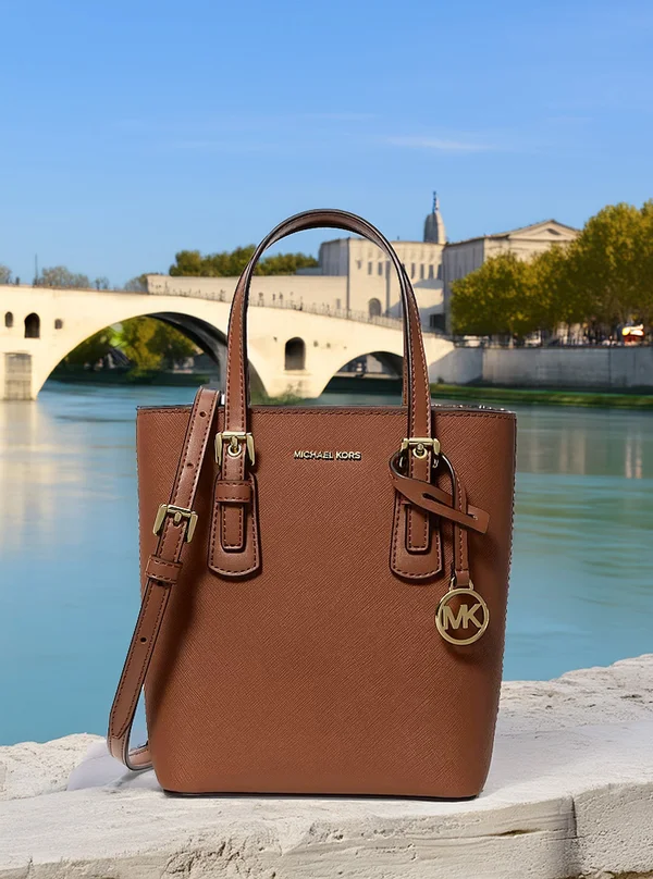 Michael Kors Voyager XS Leather Convertible Crossbody Bag Luggage