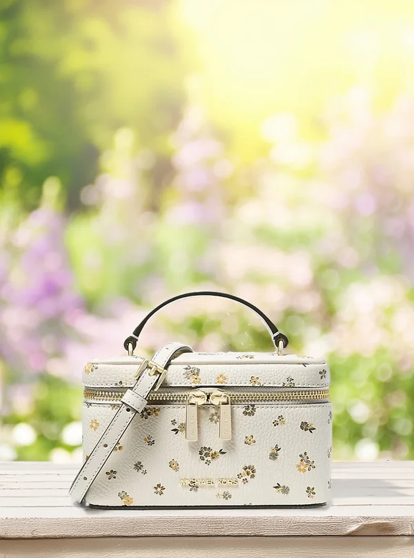 Michael Kors Small Floral Vanity Crossbody Bag Light Cream