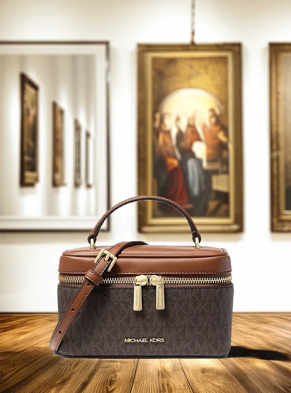 Michael Kors Small Logo Vanity Crossbody Bag Brown