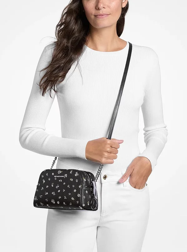Michael Kors Ashton XS Floral Camera Crossbody Bag Black
