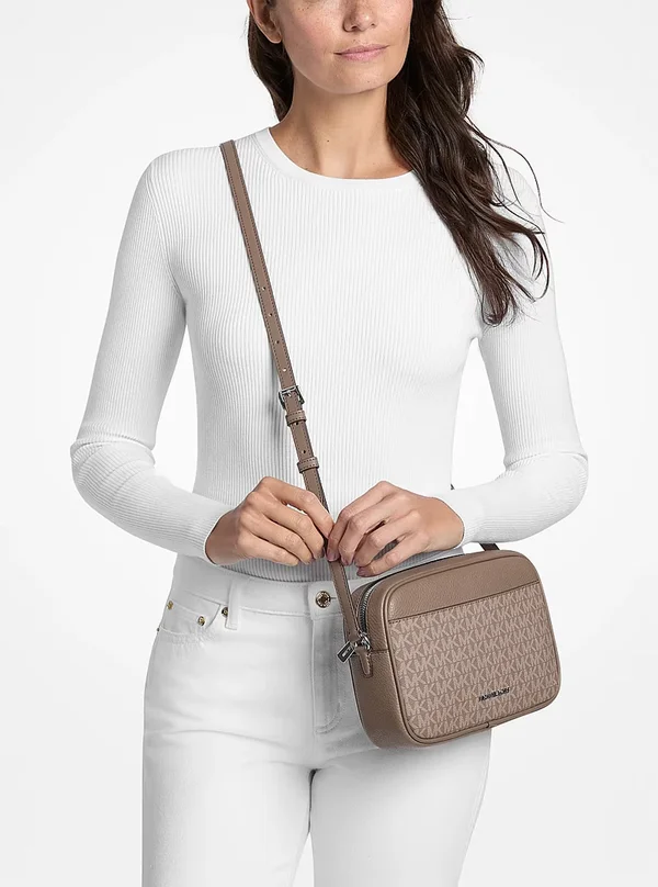 Michael Kors Large logo Camera Crossbody Bag Mushroom