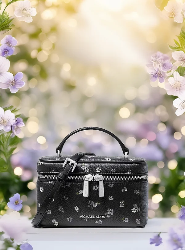 Michael Kors Small Floral Vanity Crossbody Bag Black