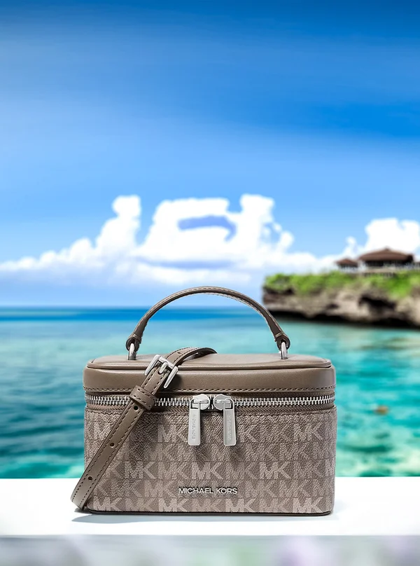 Michael Kors Small Logo Vanity Crossbody Bag Mushroom