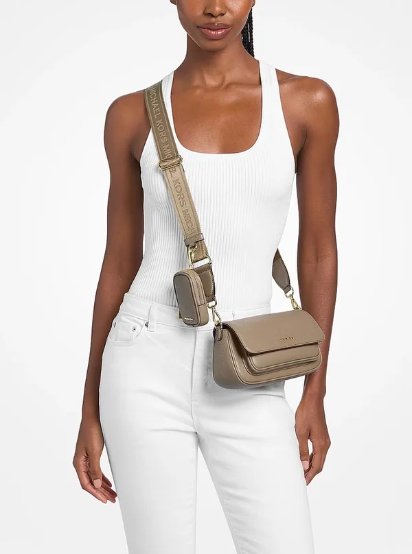Michael Kors Travel Small Leather Crossbody Bag With Pouch Camel