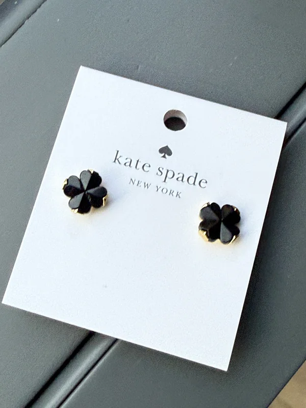 Kate Spade Flower Studs Black