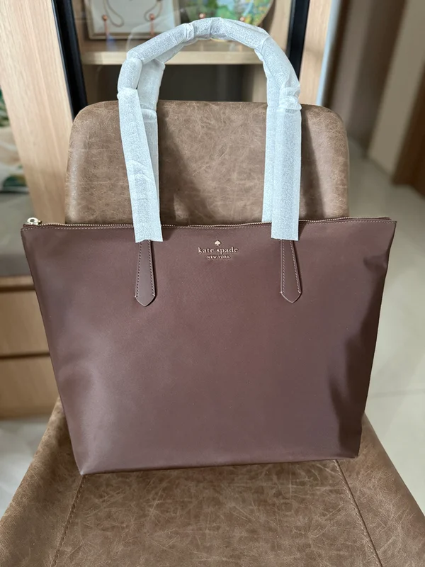Kate Spade Kitt Ksnyl Tote Bag Hot Fudge