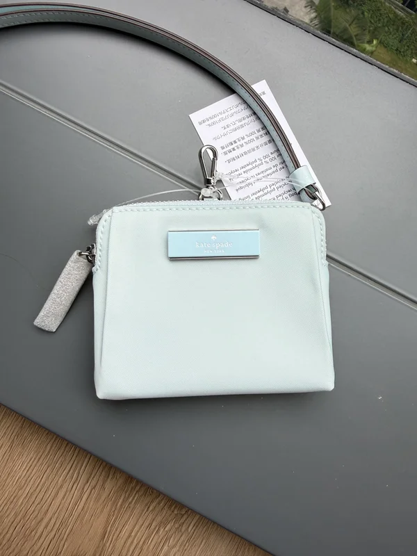 Kate Spade Carter Nylon Card Case Lanyard Crisp Sky