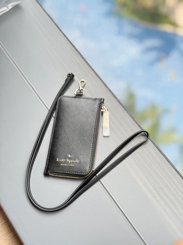 Kate Spade Card Case Lanyard Black