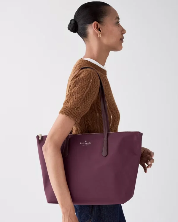 Kate Spade Kitt Ksnyl Tote Bag Deep Cherry